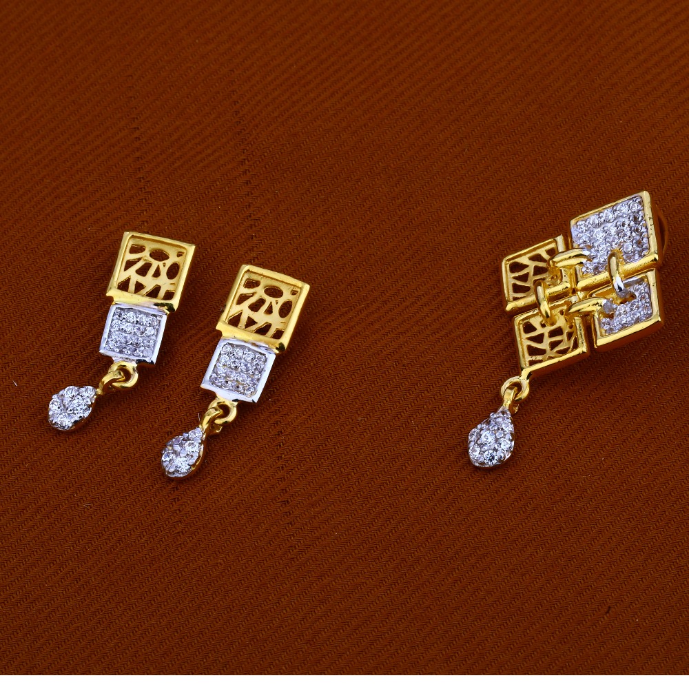 916 Gold Cz   Pendant Set FPS58
