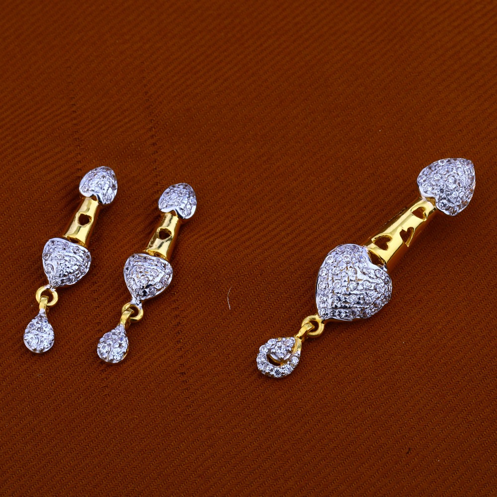 916 Gold Ladies Fancy Pendant Set FPS56