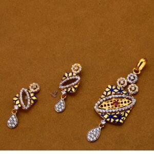 916 Gold Ladies  Classic  Pendant Set FPS187