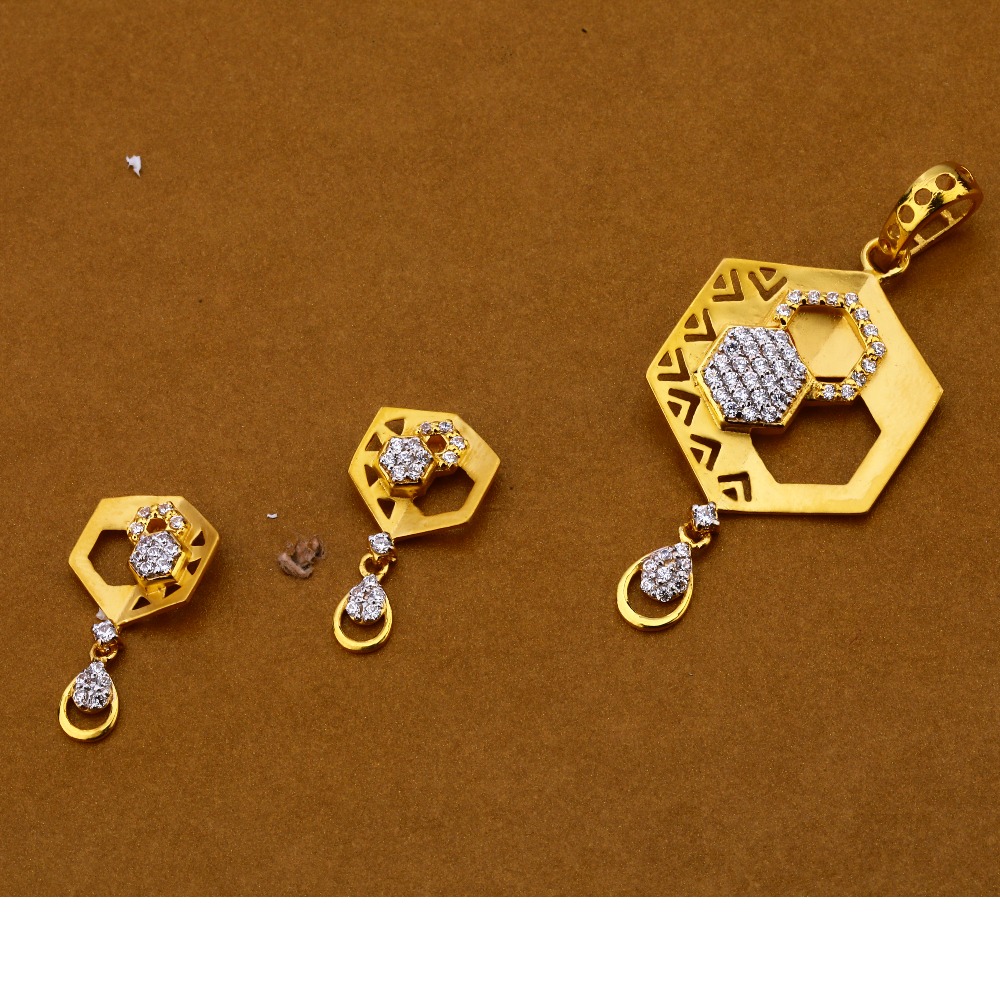 916 Gold Classic Hallmark Pendant Set FPS174
