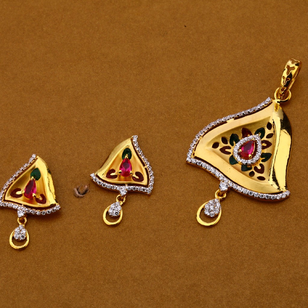 22kt Cz Exclusive Pendant Set FPS123