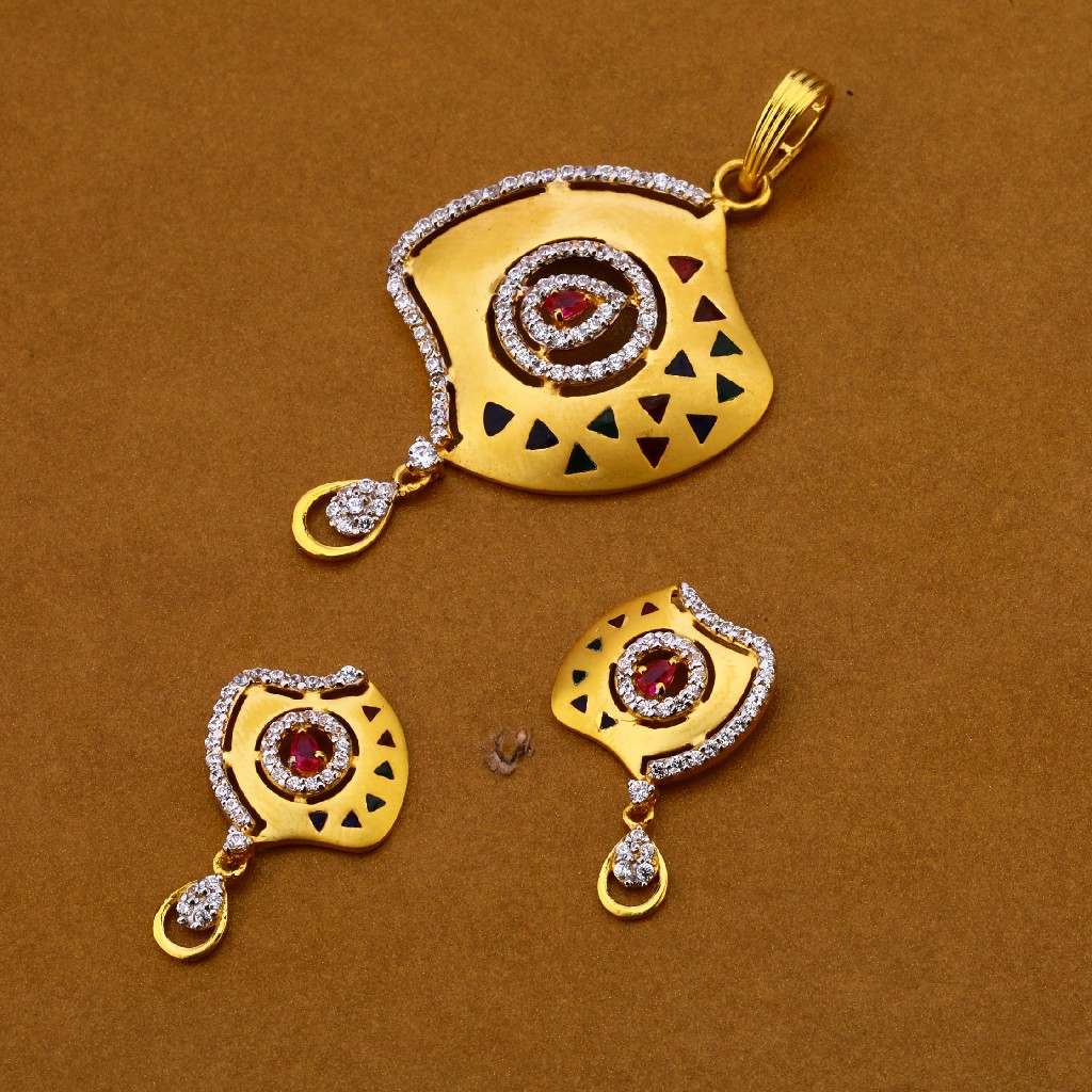 22kt Cz Designer Pendant Set FSP121