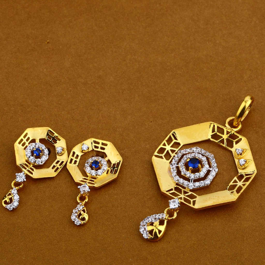 22Kt CZ Classic Pendant Set FSP37