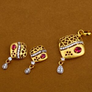 22Kt Gold Stylish Hallmark Pendant Set FSP39