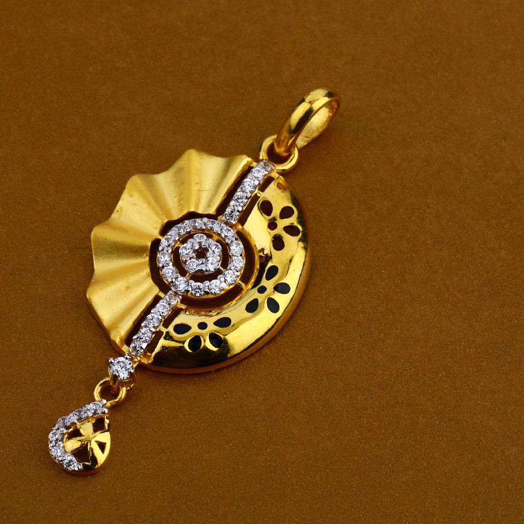 22Kt Gold Designer Ladies Pendant Set FSP48 - Image 4