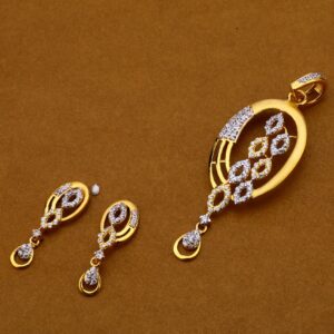 22kt Gold Cz Fancy Pendant Set FPS108p