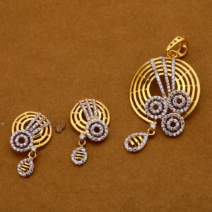 22kt  Gold Cz Designer Pendant Set FPS117
