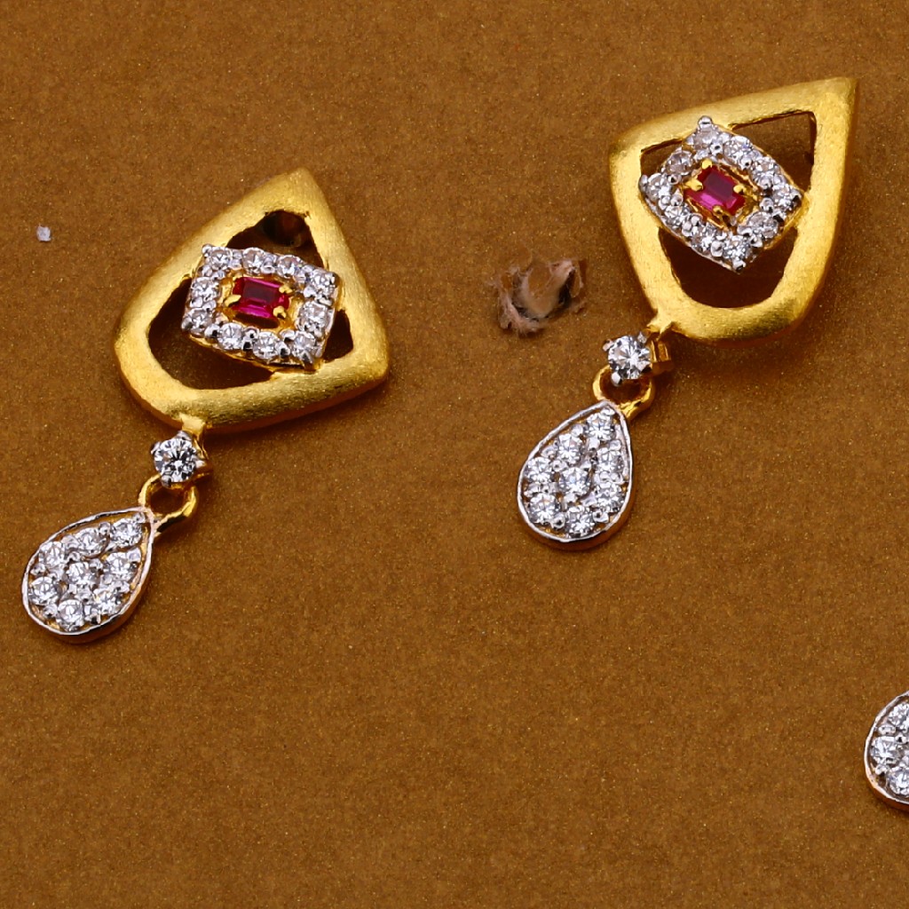 22kt Gold Cz Classic Pendant Set FPS119 - Image 2