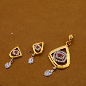 22kt  Gold Cz Classic Pendant Set FPS119