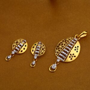 916 Gold Cz Exclusive Ladies Pendant Set FPS02
