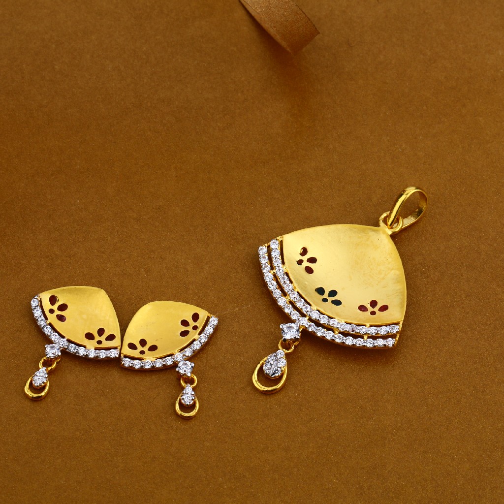 916 Gold Cz Hallmark Fancy Pendant Set FPS05