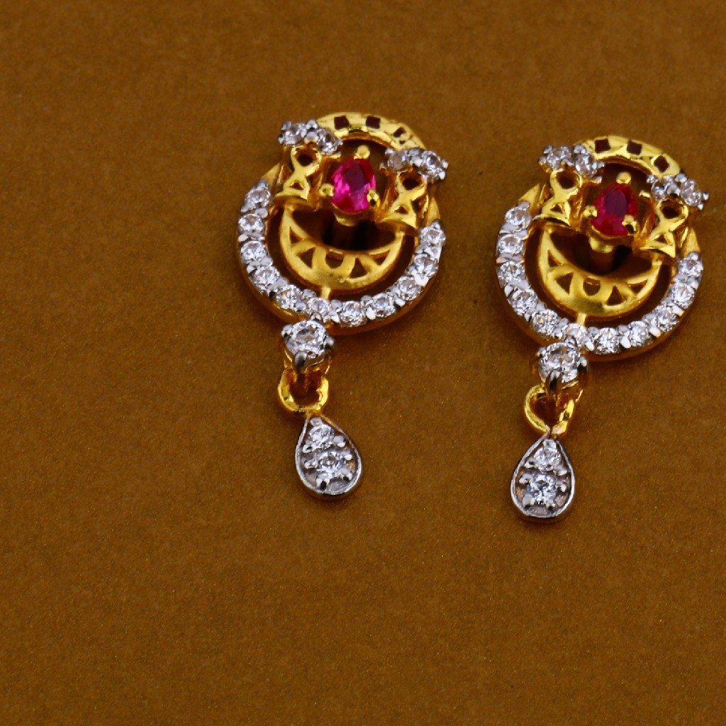 916 Gold Cz Hallmark Designer Pendant Set FPS09 - Image 3