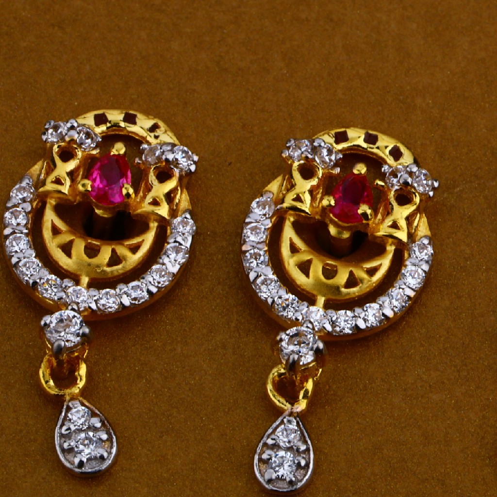 916 Gold Cz Hallmark Designer Pendant Set FPS09 - Image 2