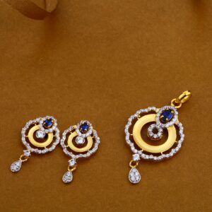 916 Gold Cz Hallmark Classic Pendant Set FPS10