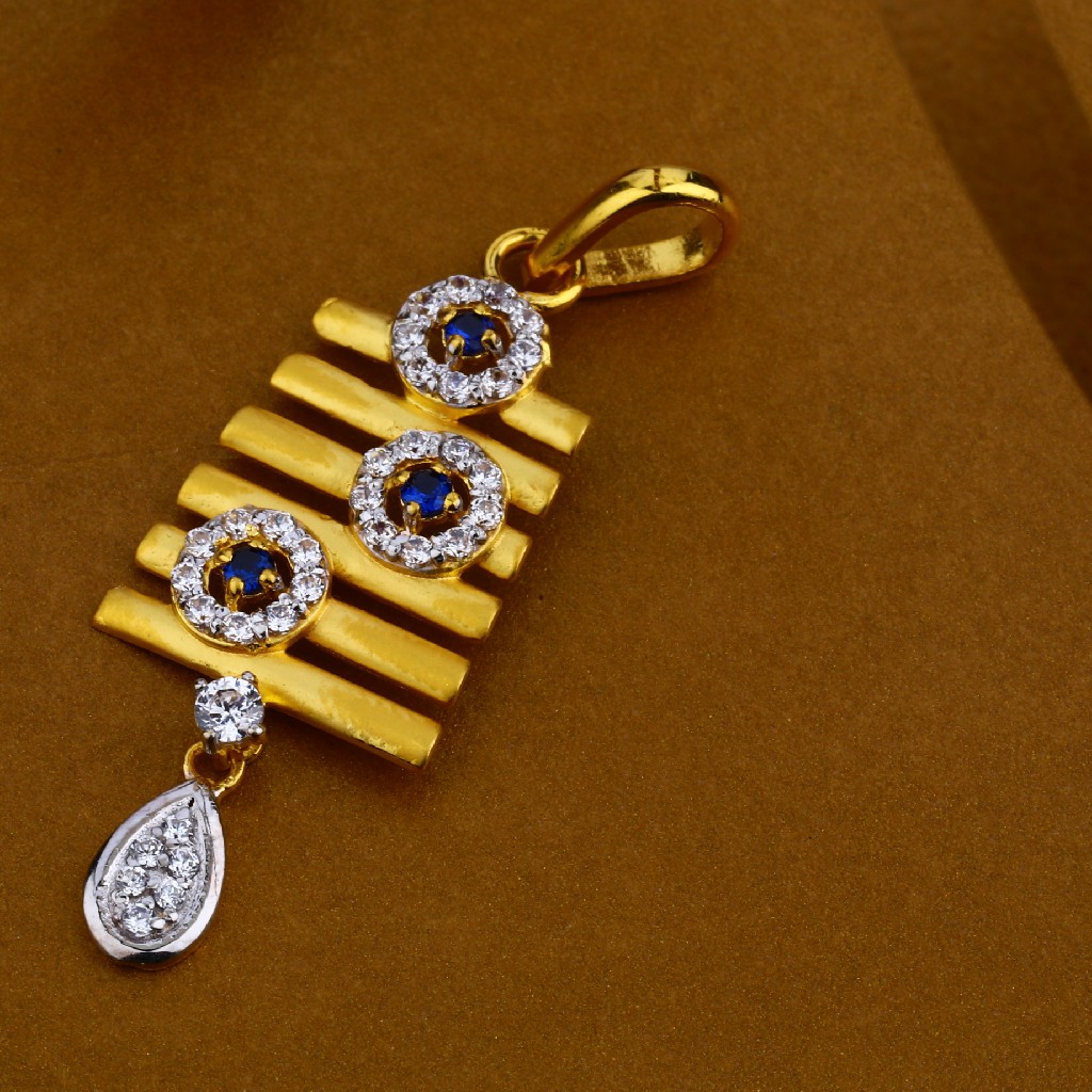 916 Gold Hallmark Designer Ladies Pendant Set FPS20 - Image 2