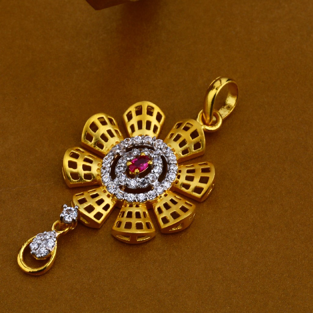 916 Gold Hallmark Classic Ladies Pendant Set FPS21 - Image 2