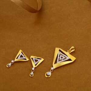 916 Gold Cz Stylish Pendant Set FPS31