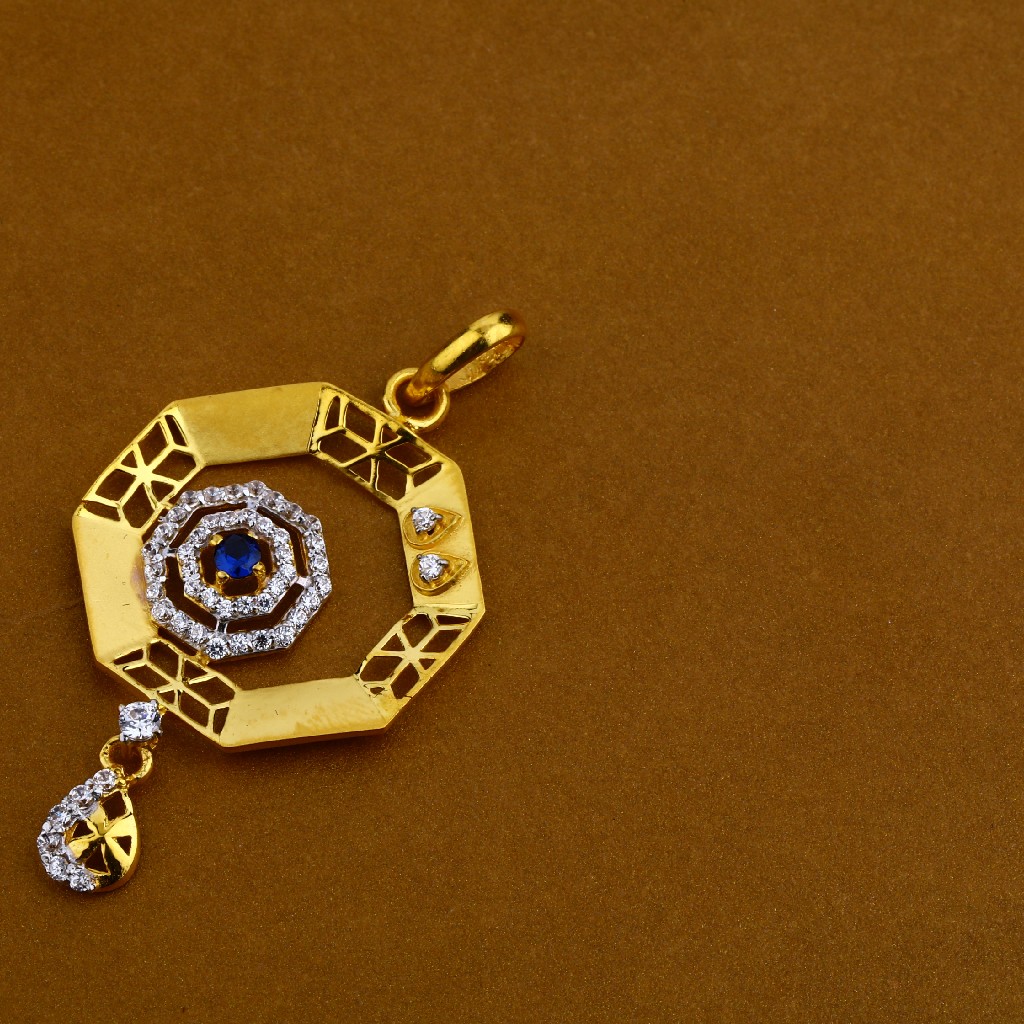 916 Gold Cz Classic Pendant Set FPS35 - Image 2