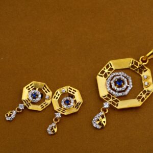 916 Gold Cz Classic Pendant Set FPS35