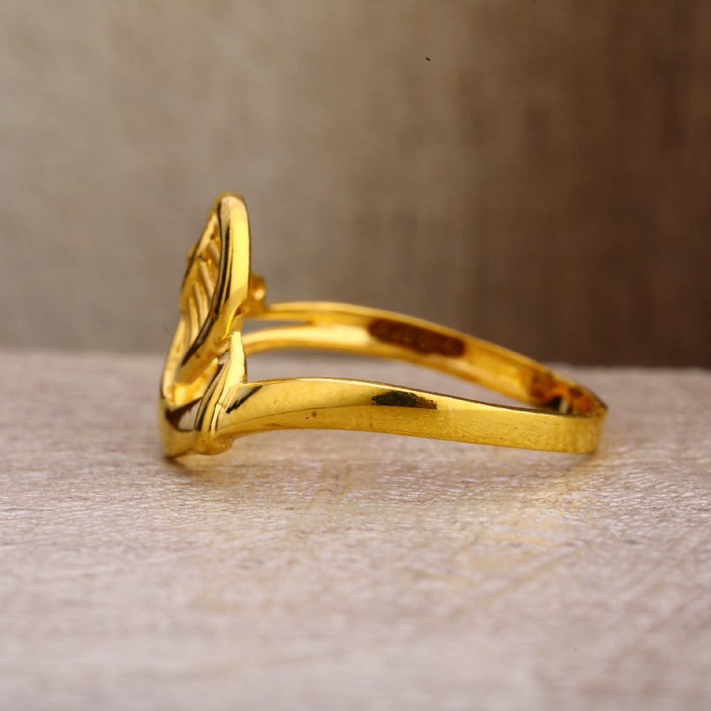 22Kt Gold Women's Designer Plain Ring LPR258 - Image 3