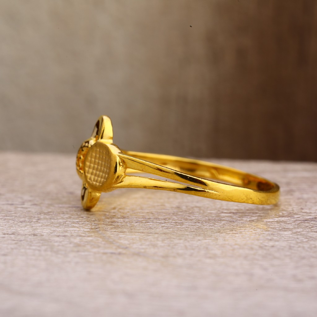 22Kt Gold Stylish Hallmark Women's Plain Ring LPR261 - Image 5