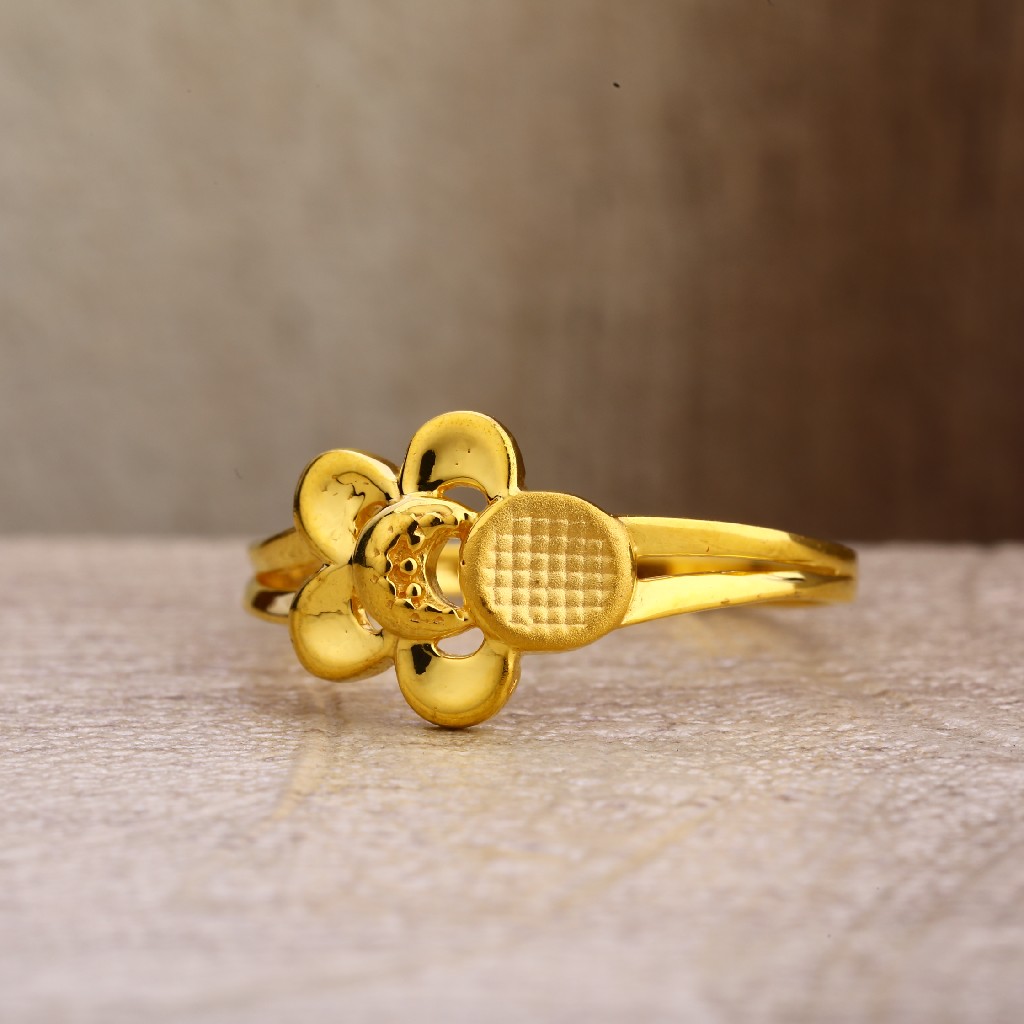 22Kt Gold Stylish Hallmark Women's Plain Ring LPR261 - Image 3