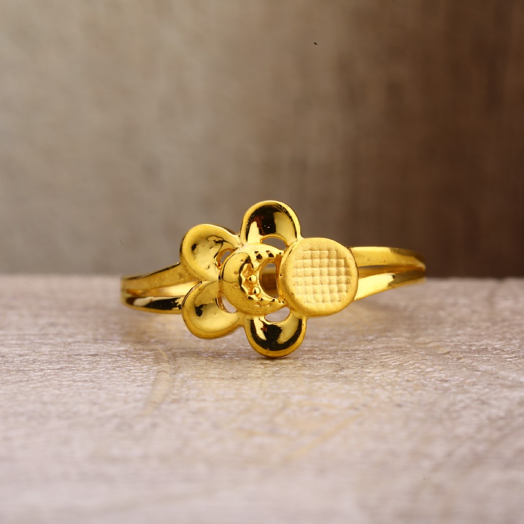 22Kt Gold Stylish Hallmark Women's Plain Ring LPR261 - Image 2