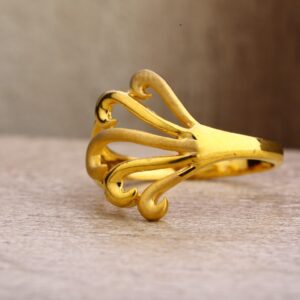 22Kt  Gold Stylish Hallmark Plain Ring LPR268