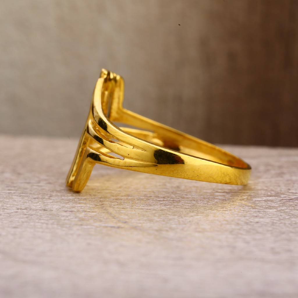 22Kt Gold Designer Hallmark Plain Ring LPR272 - Image 3
