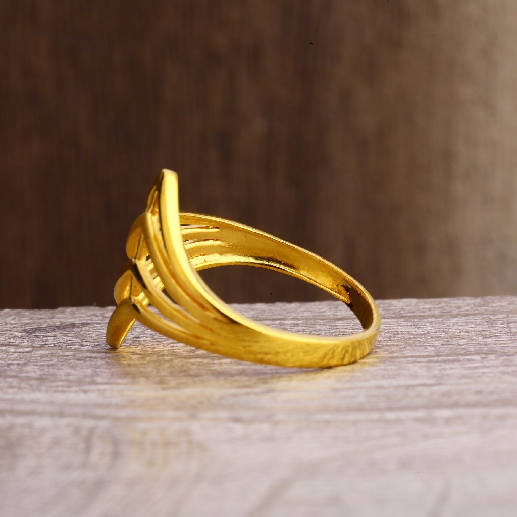 916 Gold Women's Fancy Plain Ring LPR243 - Image 3