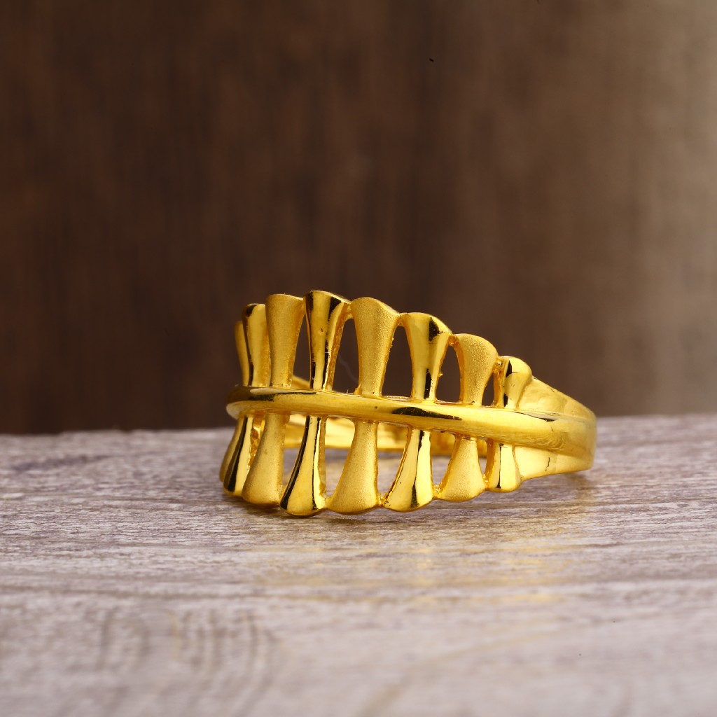 916 Gold Hallmark Women's Fancy Plain Ring LPR250 - Image 3