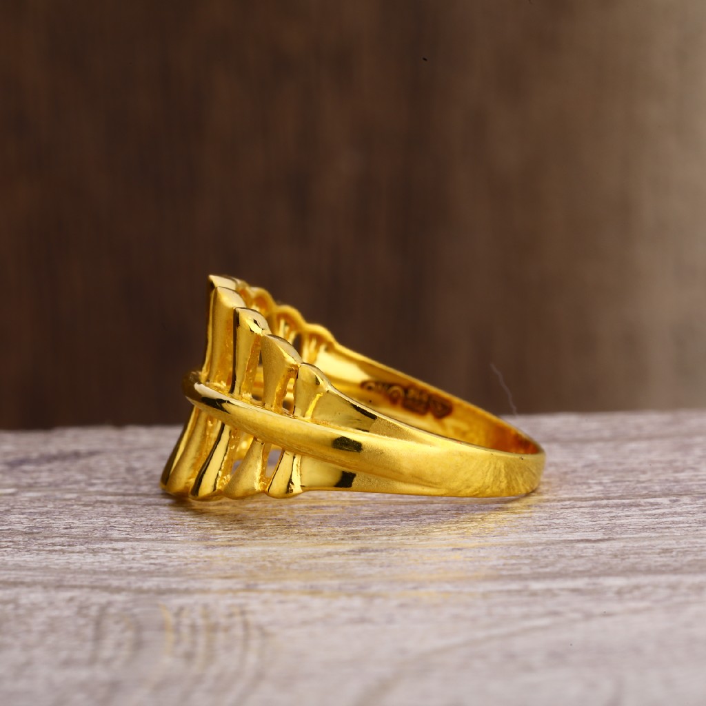916 Gold Hallmark Women's Fancy Plain Ring LPR250 - Image 2