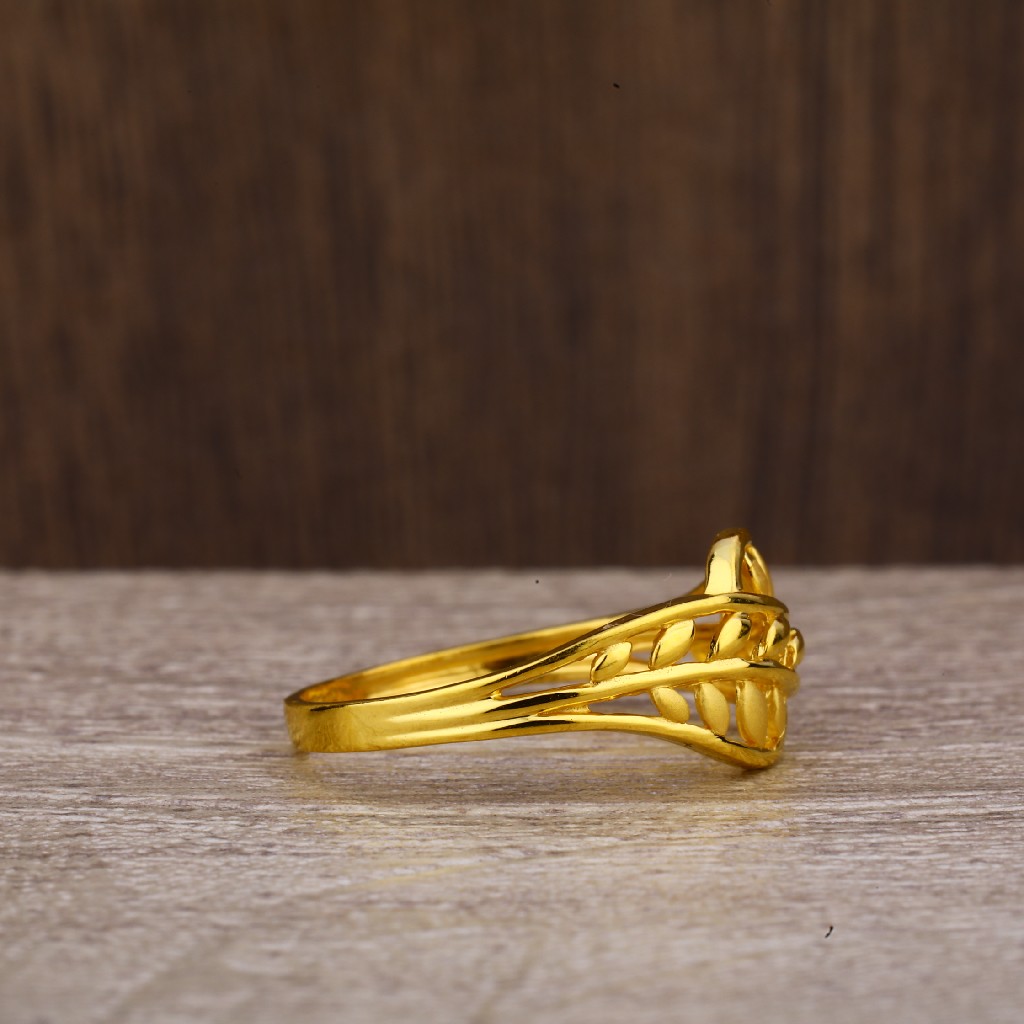 916 Gold Hallmark Fancy plain Ring LPR200 - Image 5