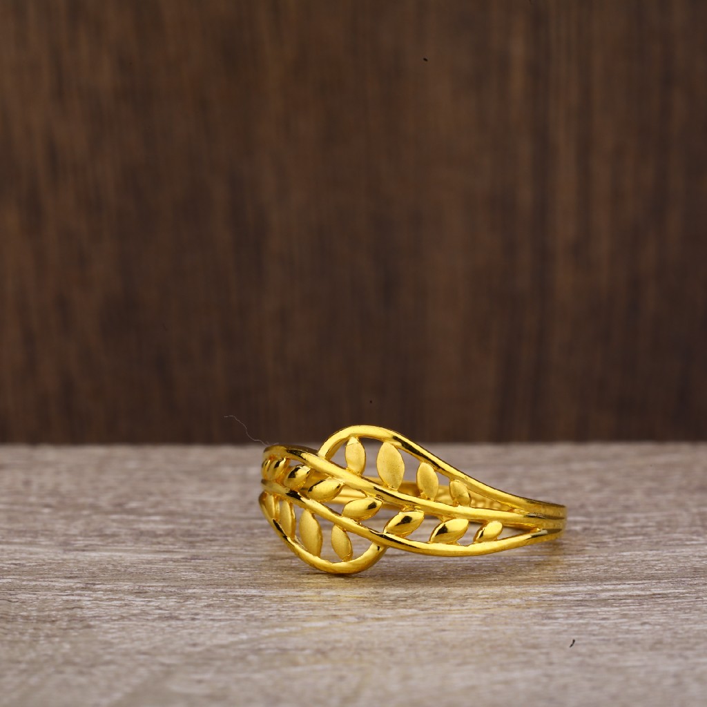 916 Gold Hallmark Fancy plain Ring LPR200 - Image 4