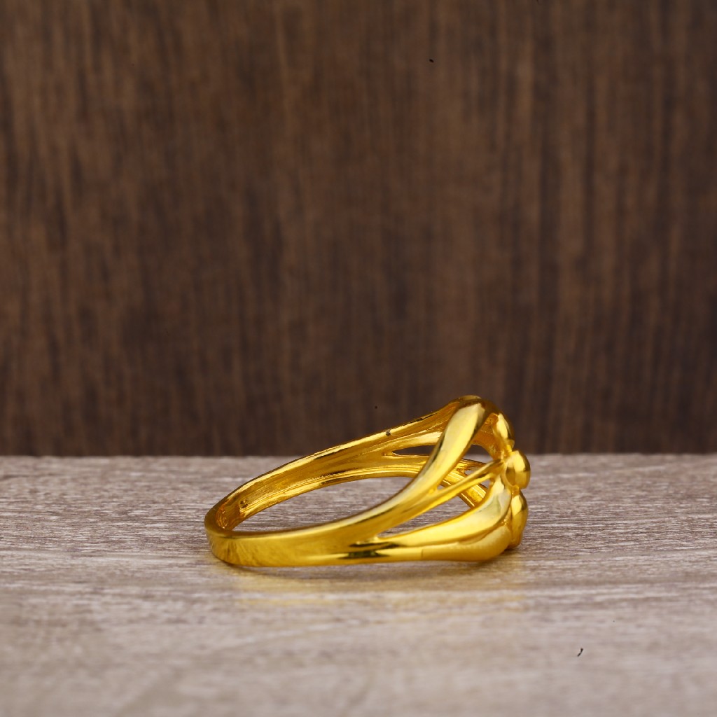 22kt Gold Fancy Women's Plain Ring LPR221 - Image 3