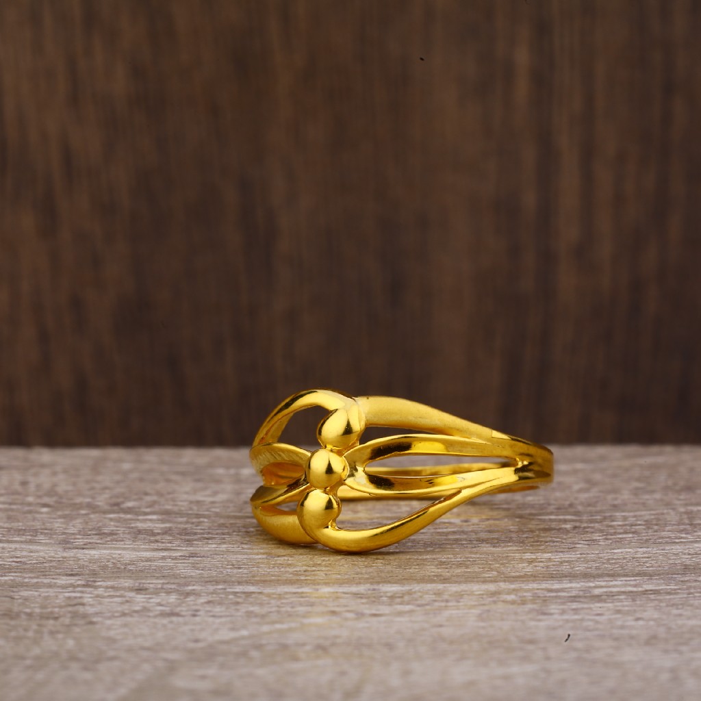 22kt Gold Fancy Women's Plain Ring LPR221 - Image 2