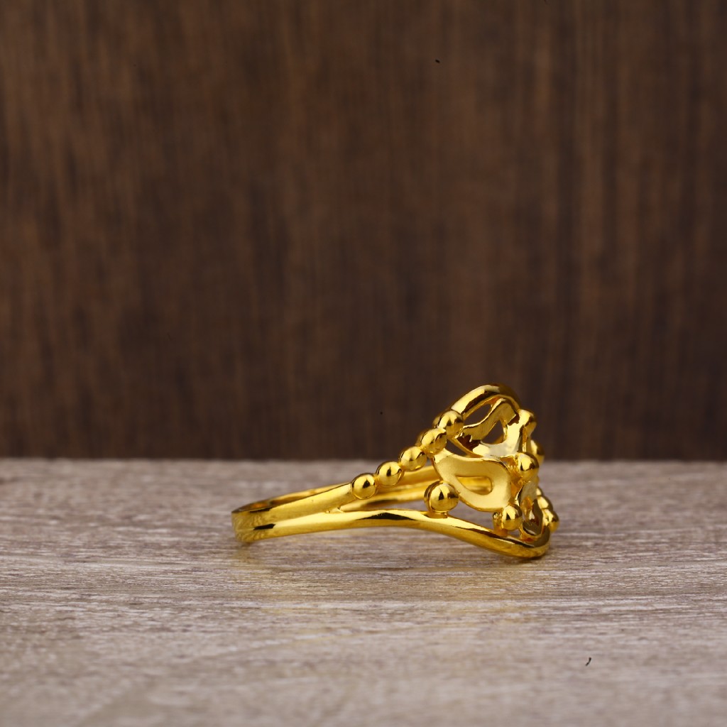 22kt Gold Stylish Women's Plain Ring LPR222 - Image 3