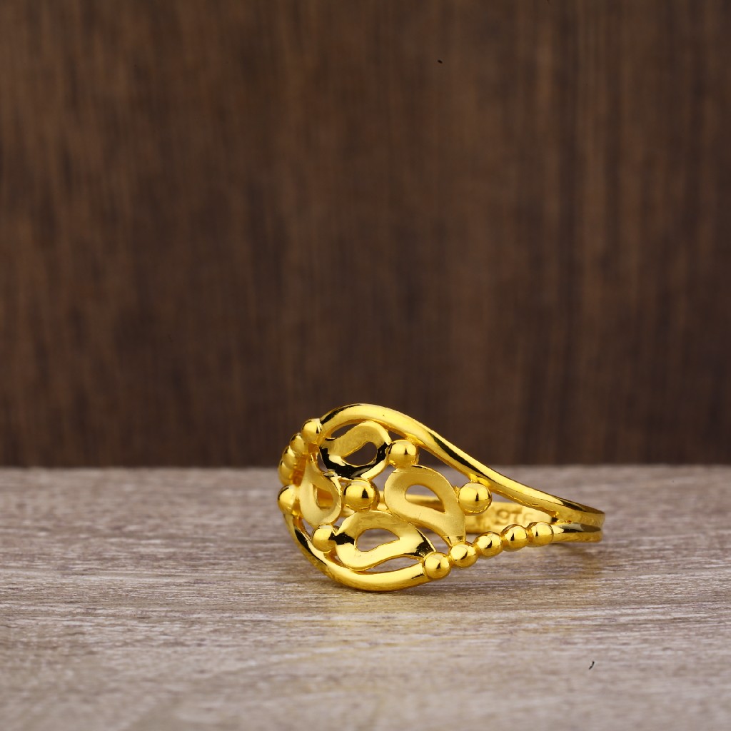22kt Gold Stylish Women's Plain Ring LPR222 - Image 2