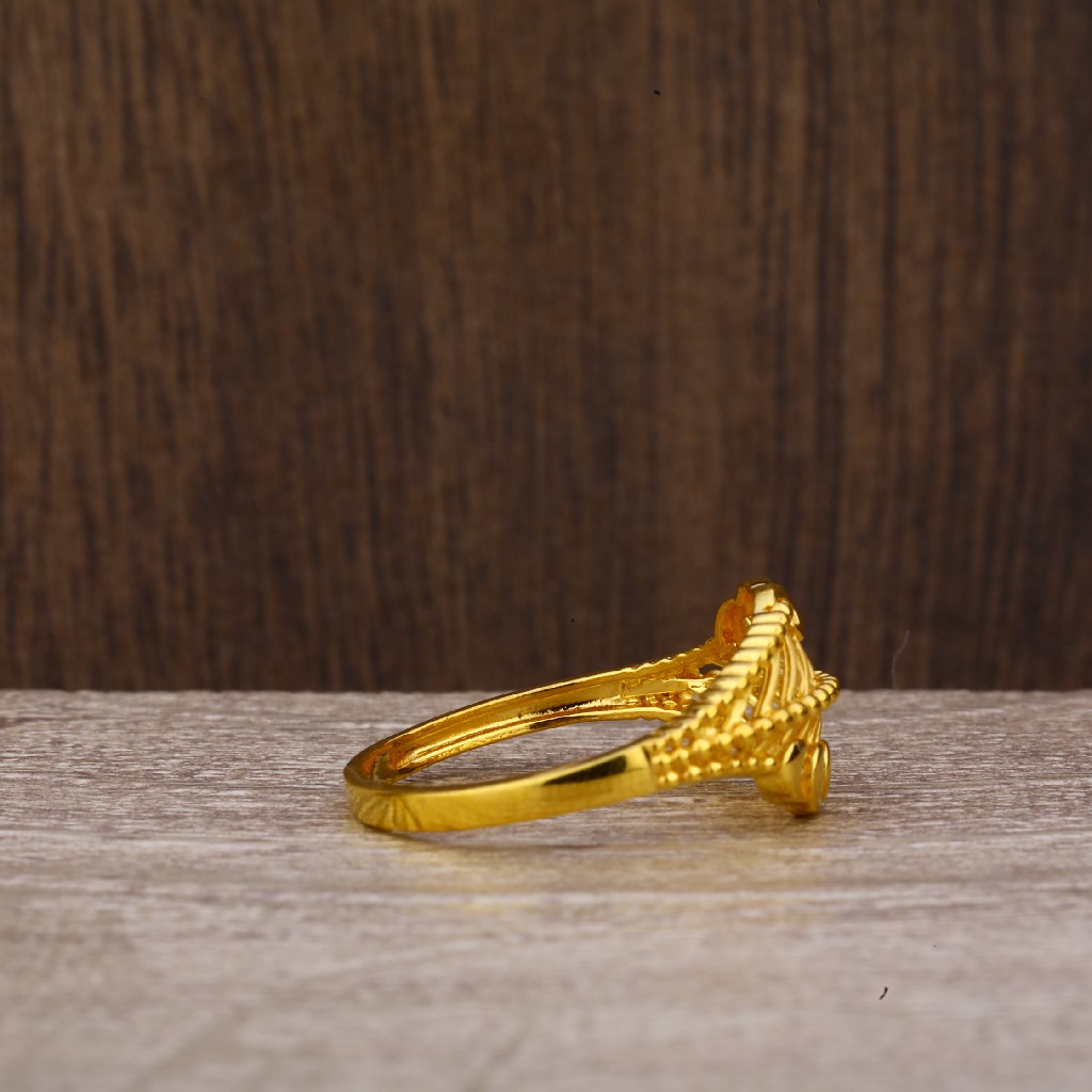 916 Gold Stylish Plain Ring LPR226 - Image 3