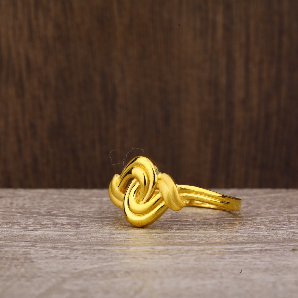 916 Gold Classic Plain Ring LPR231 - Image 2