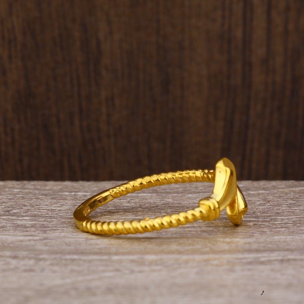 916 Gold Women's Stylish Plain Ring LPR233 - Image 3