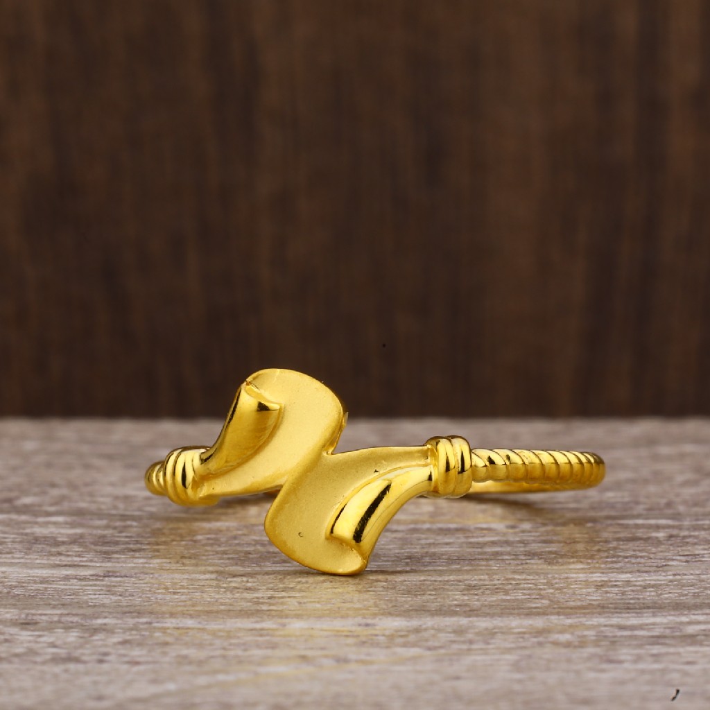 916 Gold Women's Stylish Plain Ring LPR233 - Image 2