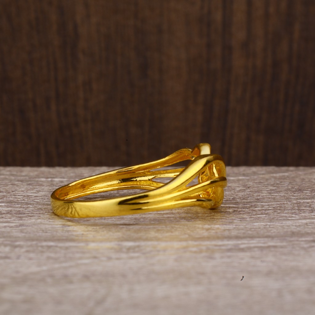 916 Gold Women's Classic Plain Ring LPR237 - Image 5