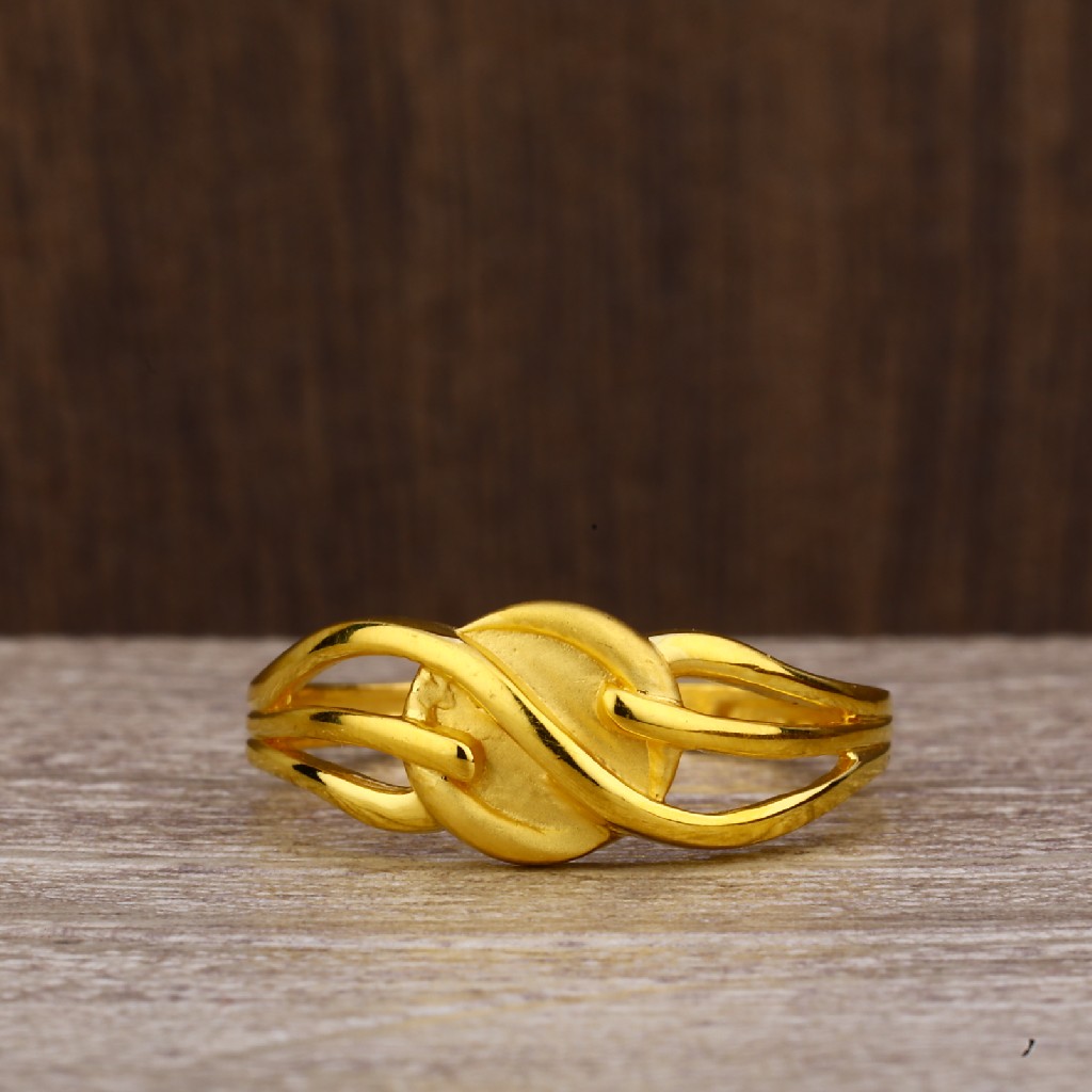 916 Gold Women's Classic Plain Ring LPR237