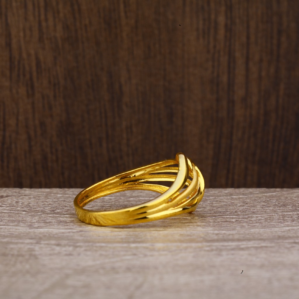 916 Gold Women's Plain Ring LPR238 - Image 4