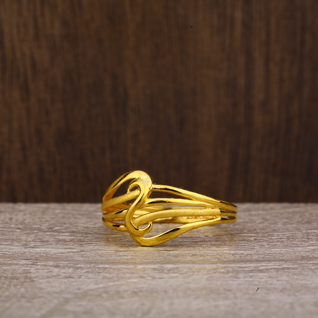 916 Gold Women's Plain Ring LPR238 - Image 3