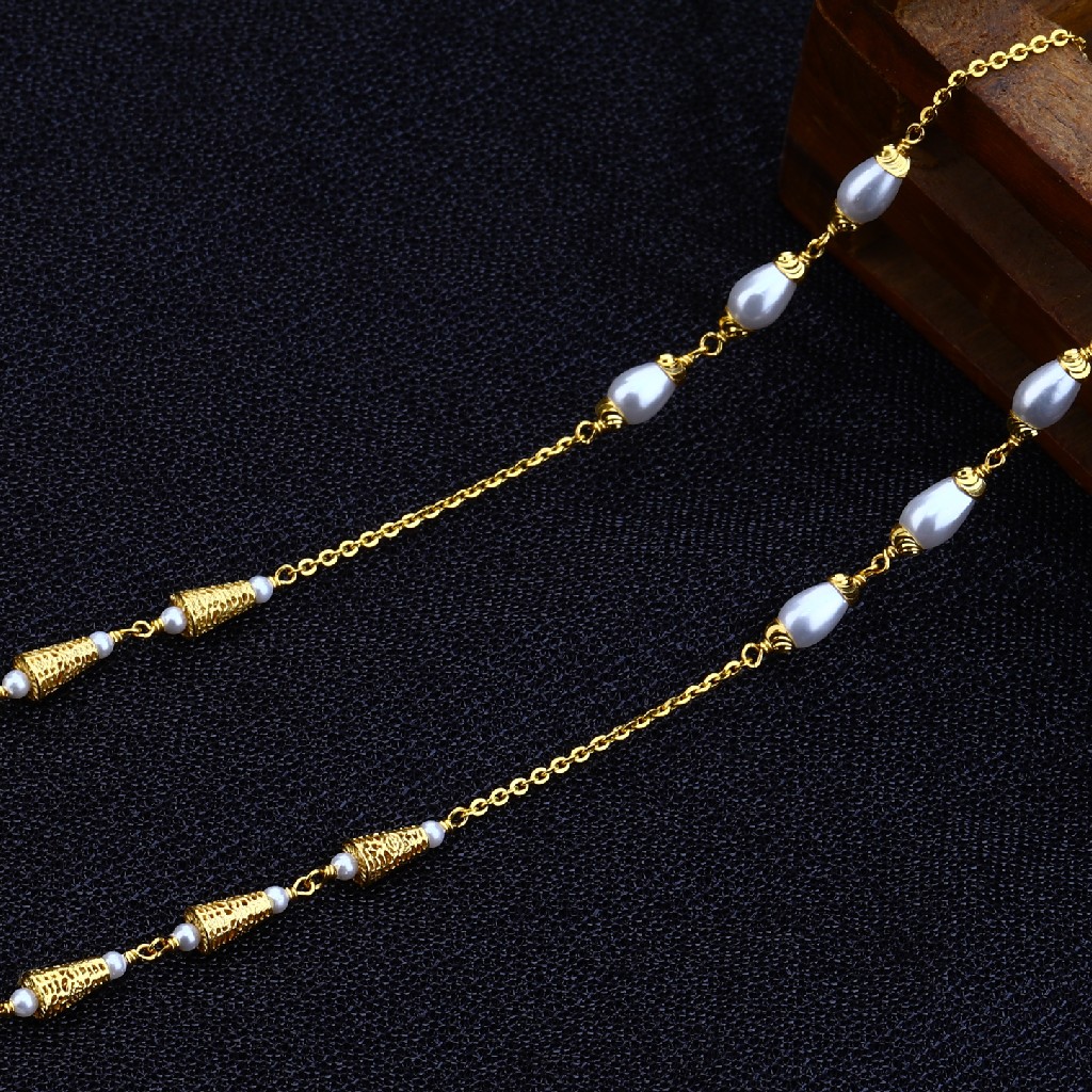 22kt Gold Exclusive Women's Antique Chain Mala AC135 - Image 2