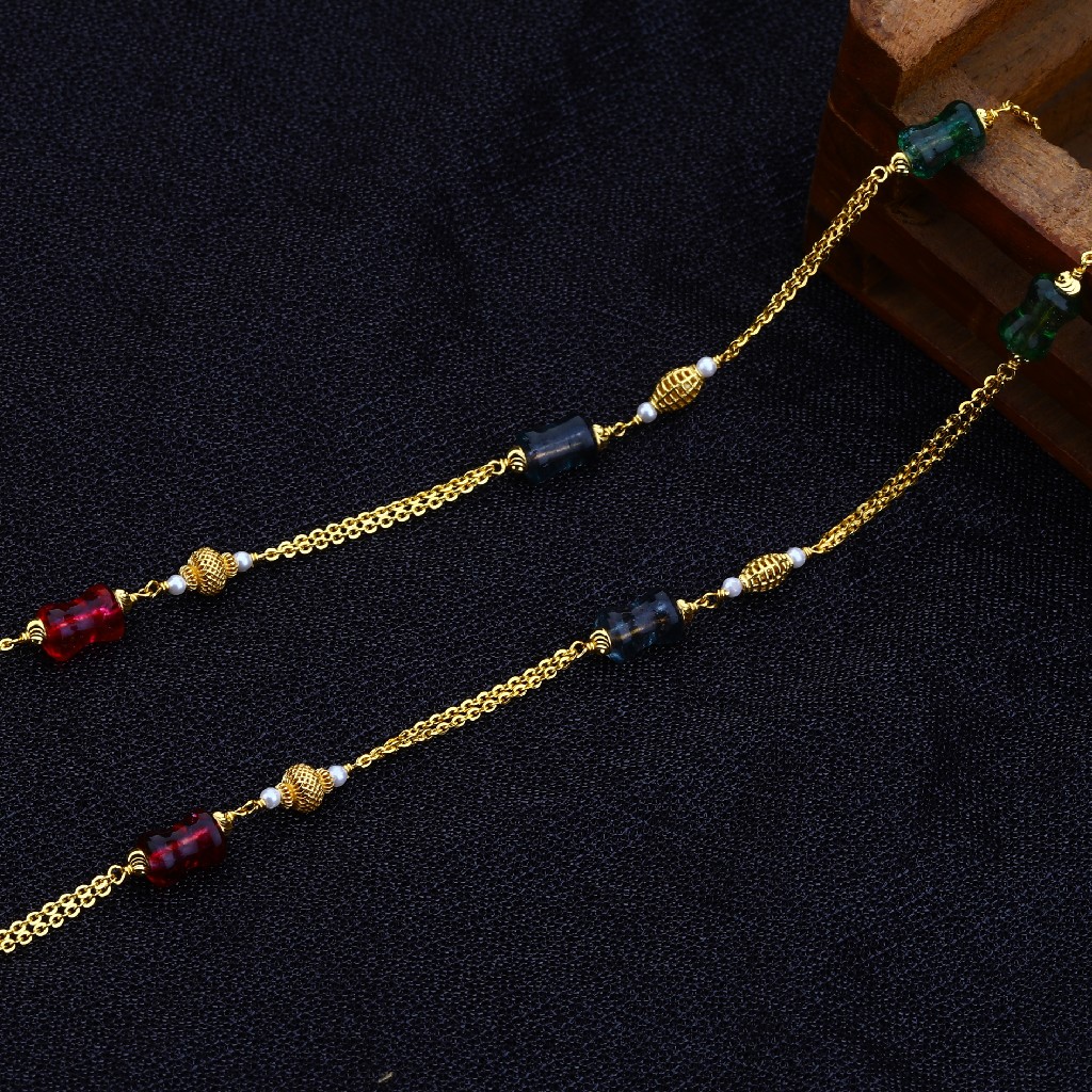 22kt Gold Hallmark Women's Antique Chain Mala AC139 - Image 3