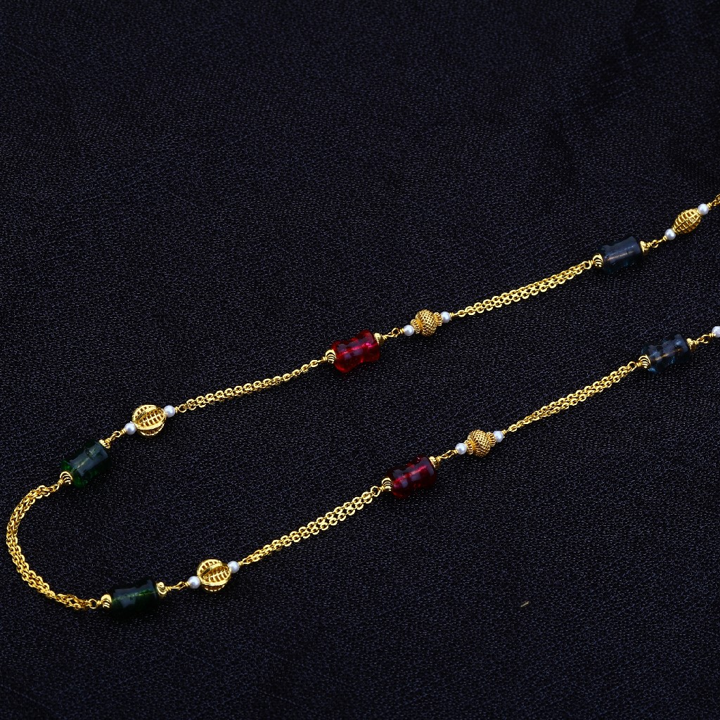 22kt Gold Hallmark Women's Antique Chain Mala AC139 - Image 2