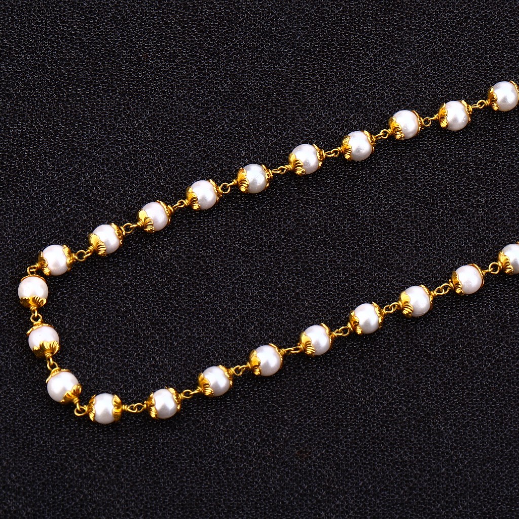 22kt Gold Designer Antique Chain Mala AC155 - Image 2
